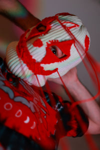 Clown Ski Mask with Red Strings