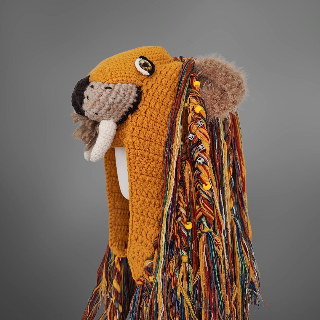 Majestic Lion King Crochet Headpiece