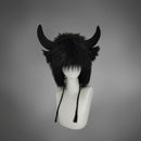 Faux Fur Cow Horn Beanie