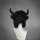 Faux Fur Cow Horn Beanie