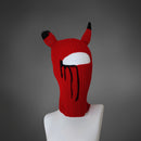 Knit Ski Mask with Tears and Horns