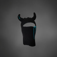 Knit Ski Mask with Tears and Horns