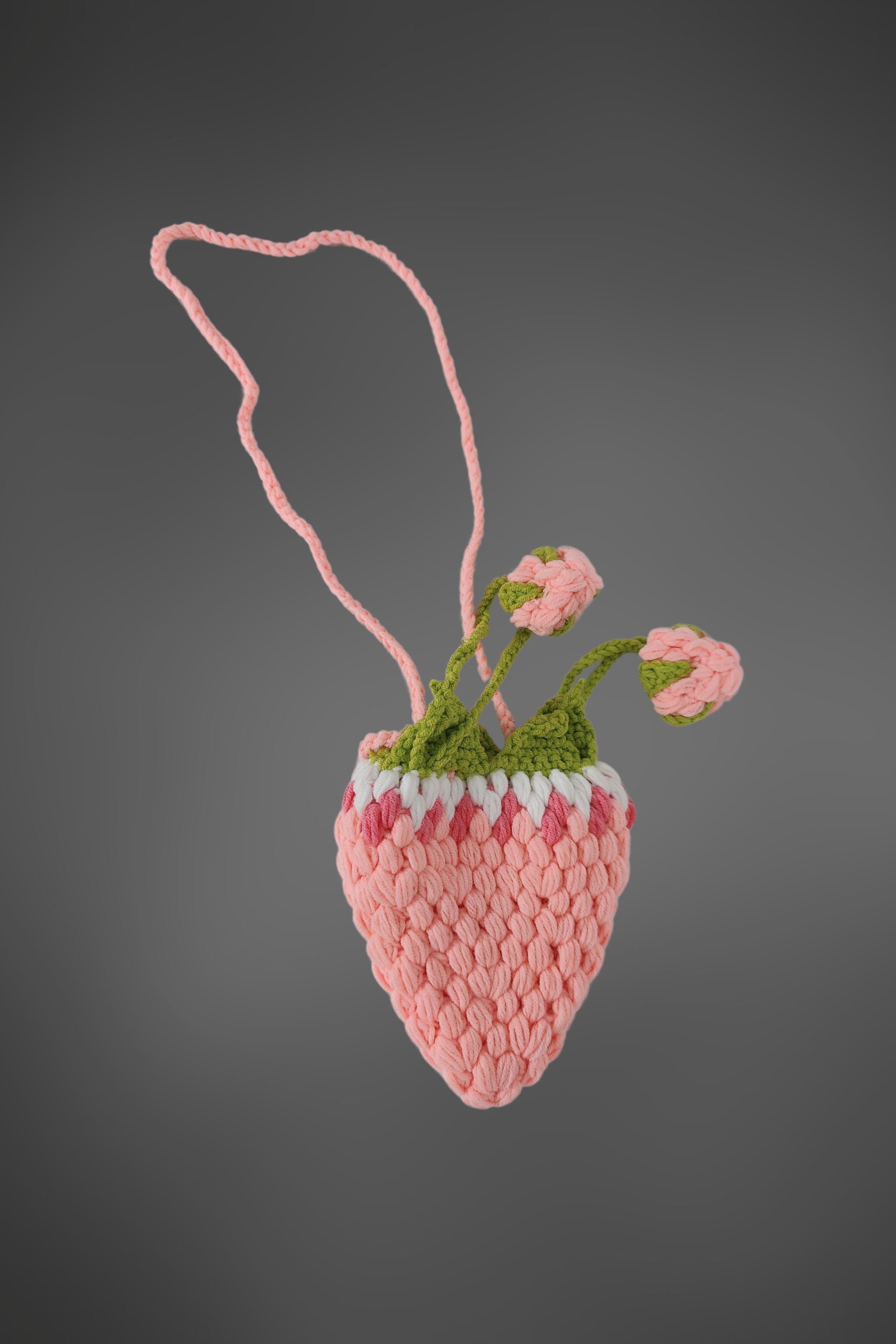 Strawberry Knit Crossbody Bag