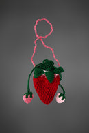 Strawberry Knit Crossbody Bag