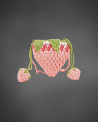 Strawberry Knit Crossbody Bag